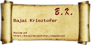Bajai Krisztofer névjegykártya