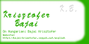 krisztofer bajai business card